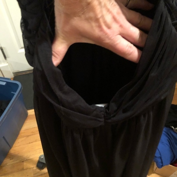 Calvin Klein  size 12 black PARTY DRESS low back sheer & flowy  halter dress - Picture 7 of 16